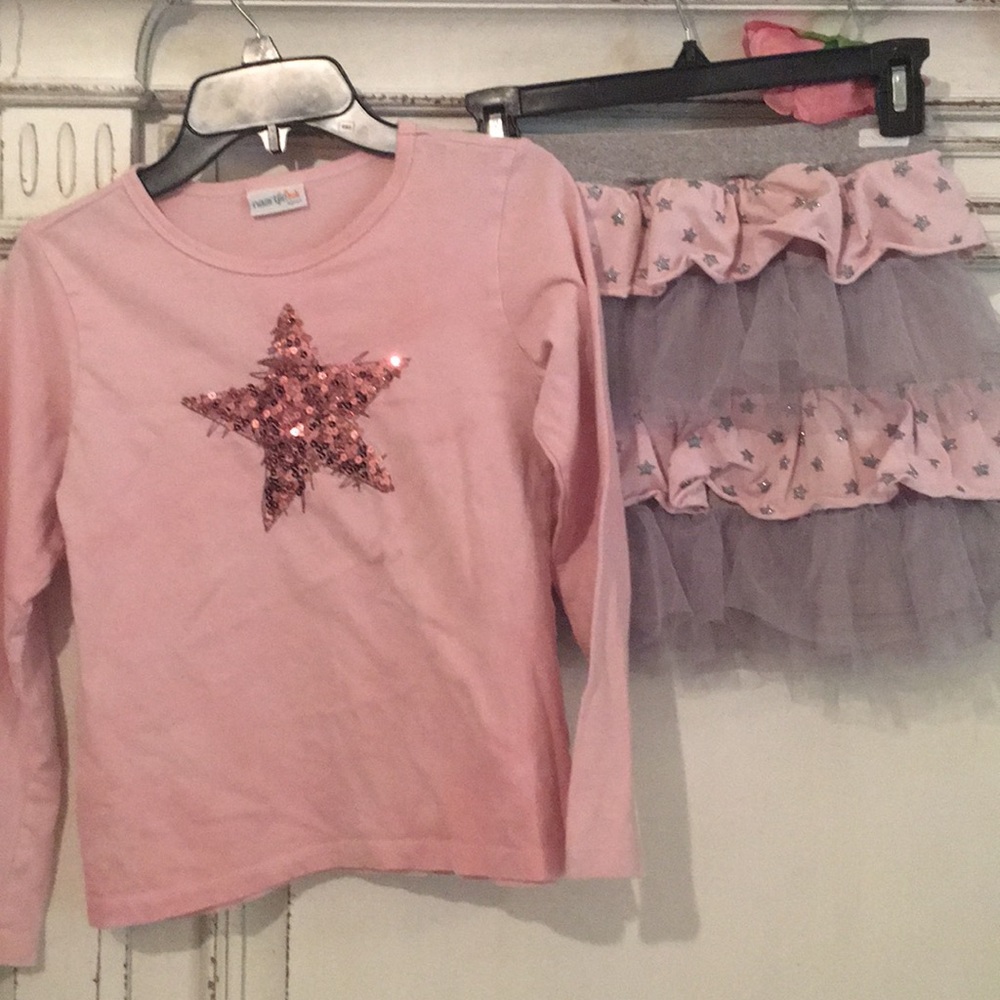 Girls shirt and skirt set